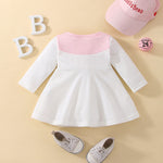 Autumn Baby Girls Cute Dress - Long Sleeve Patchwork A-line - Babbez