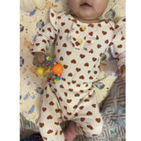 Lovely Hearts Printed Baby Girl Clothes Set