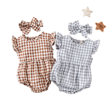 Cute Summer Plaid Rompers for Newborn Baby Girls