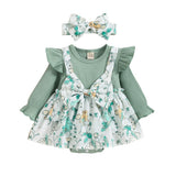 Sweet Baby's Rompers Bowknot Flying Sleeve Bodysuit for Newborns