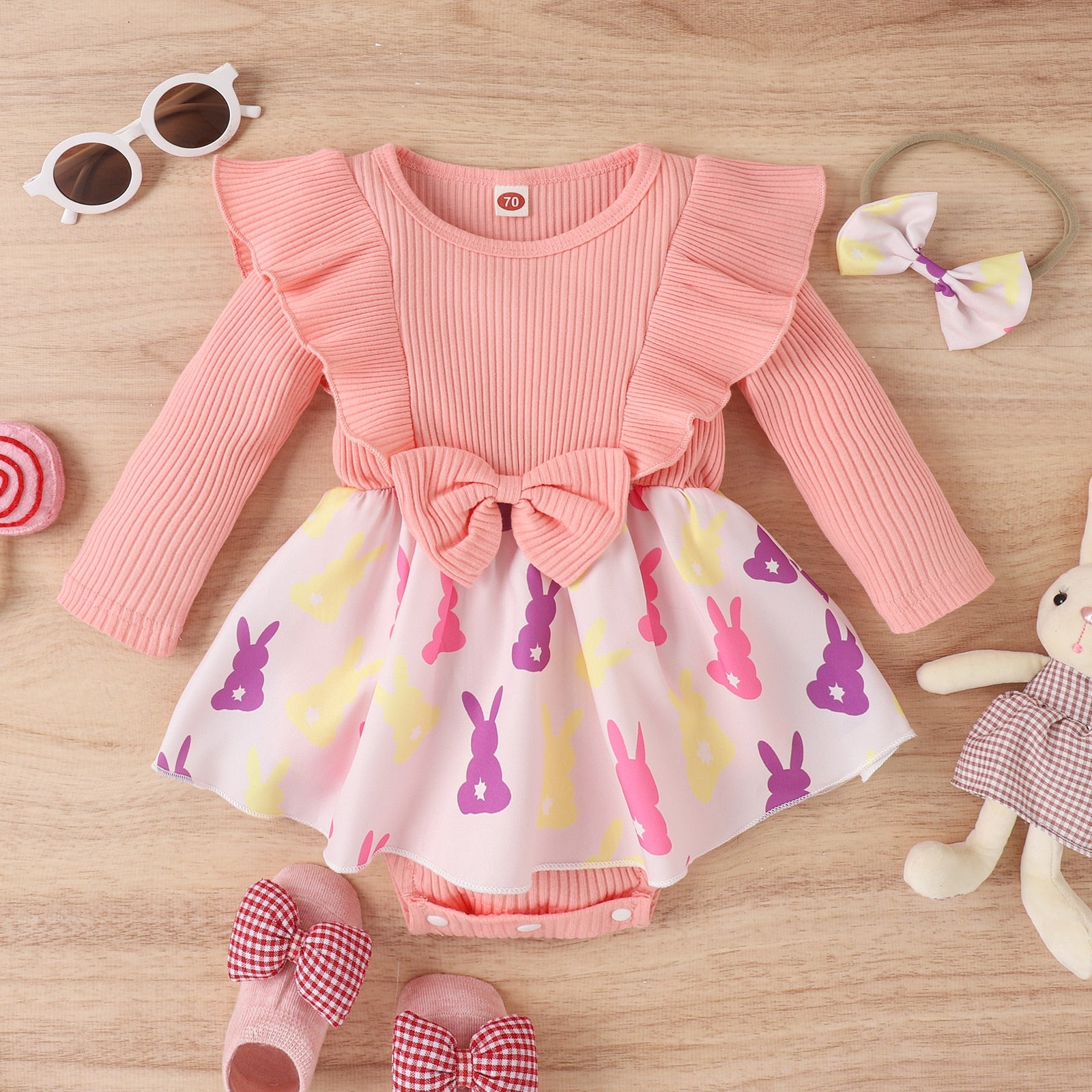 Adorable Baby Girl Dress Outfit with Ruffles and Romper Skirt