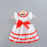 Sweet Bow Baby Girl Princess Evening Dress for Birthday Party and Toddler Tutu Dresses