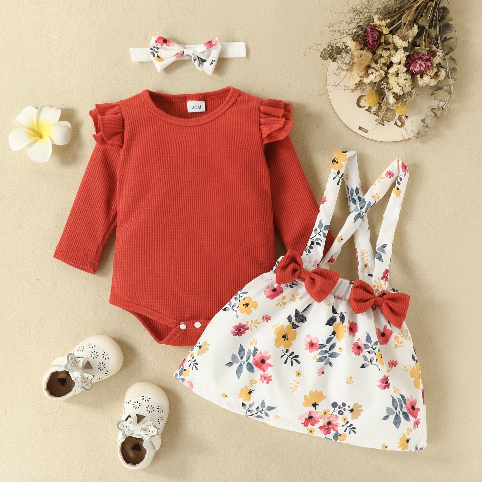 Adorable Baby Girl Outfits Sets with Cartoon Fox Dress and Heart Romper