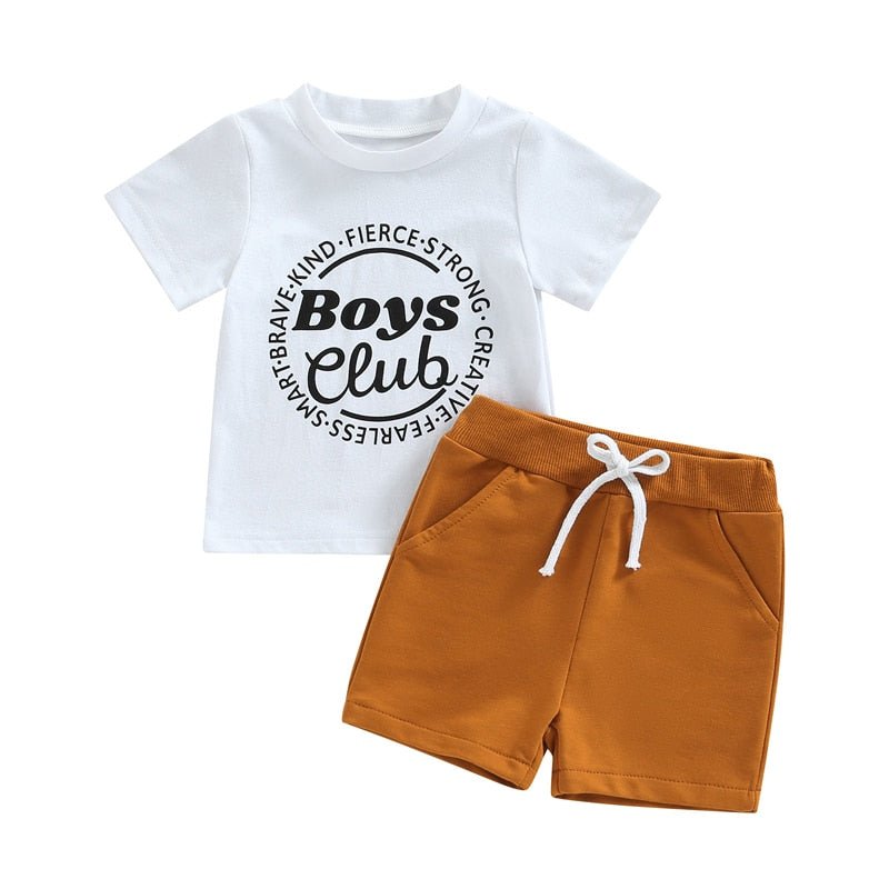 Summer Baby Clothes Set for Boys - Casual Cotton Short Sleeve Tops and Shorts