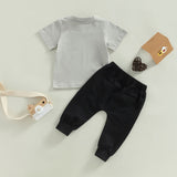 Adorable Cartoon Cow Print Toddler Boys Clothing Set for Summer