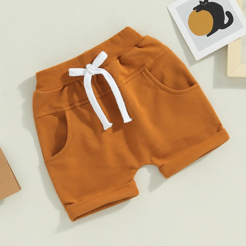 Toddler Baby Unisex 3-pack Drawstring Shorts with Pockets - Babbez