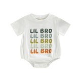 Baby Boys Rompers for Summer - Colorful Letter Print Short Sleeve Jumpsuits - Babbez