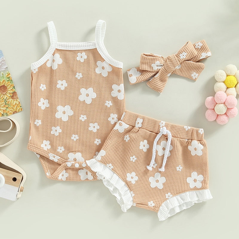 Summer Floral Baby Girl Clothes Set