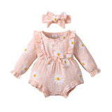 Adorable 2pcs Set Infant Outfit Romper+ Headband Baby Girl Dress