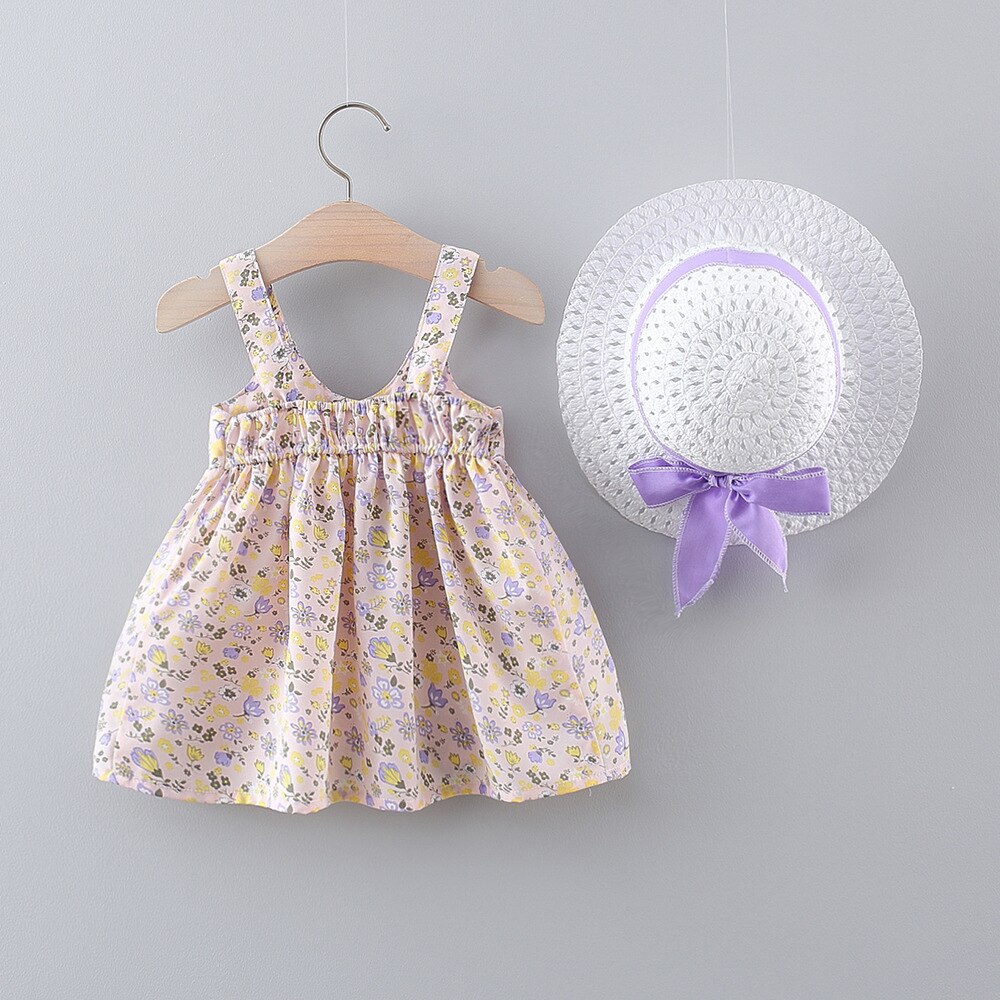 Sweet Floral Bow Beach Baby Girl Dress