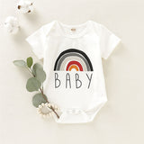 Rainbow Letter Printed Baby Romper for Girls and Boys