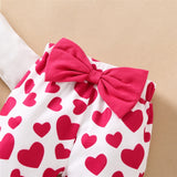 Love Elephant Print Newborn Girls Valentine's Day Outfit