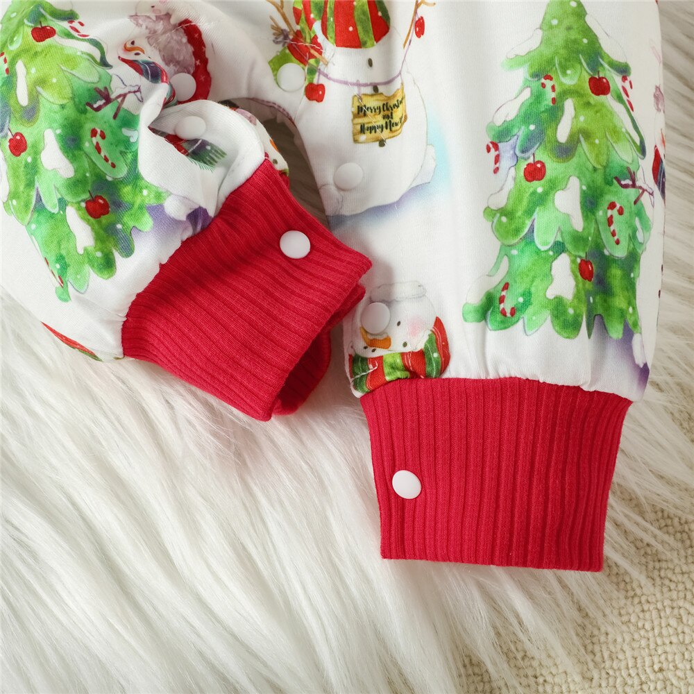 Christmas Snowman Baby Romper for Girls