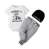 3pcs Cotton Short Sleeved Rompers Shirts + Pants + Hat Suit for Baby Boy Kid Clothes