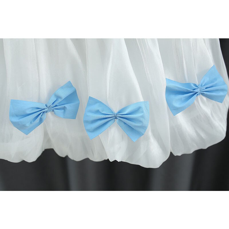 Summer Blue Bow Sling Dress for Baby Girls