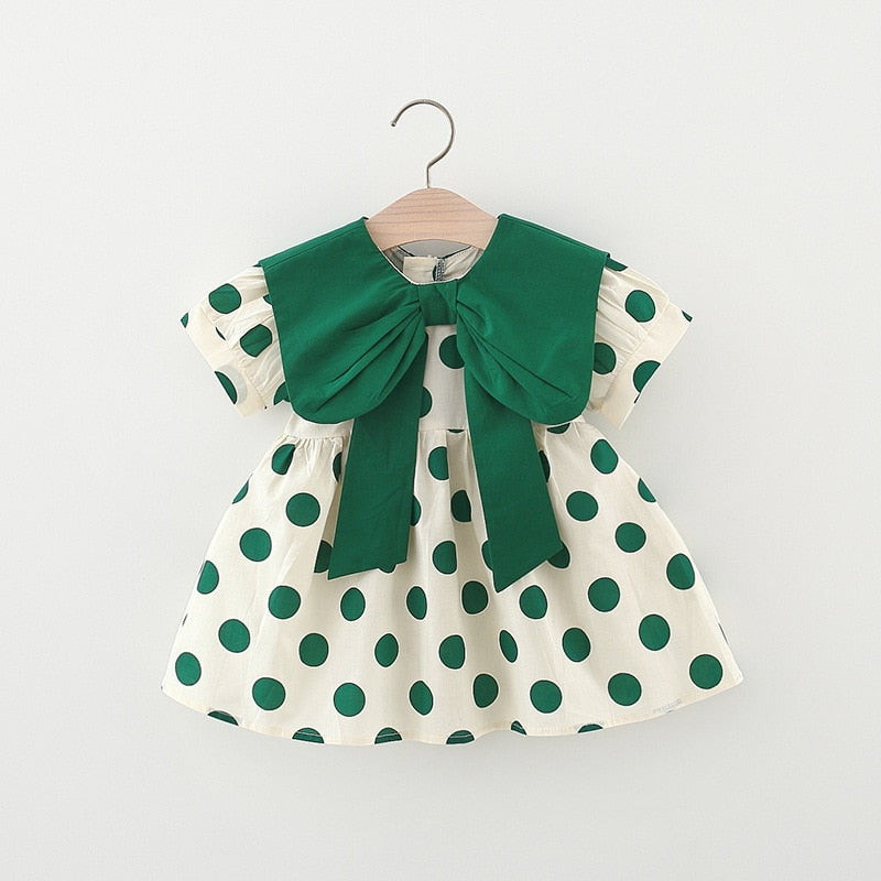 Summer Cotton Bow Dress for Baby Girls