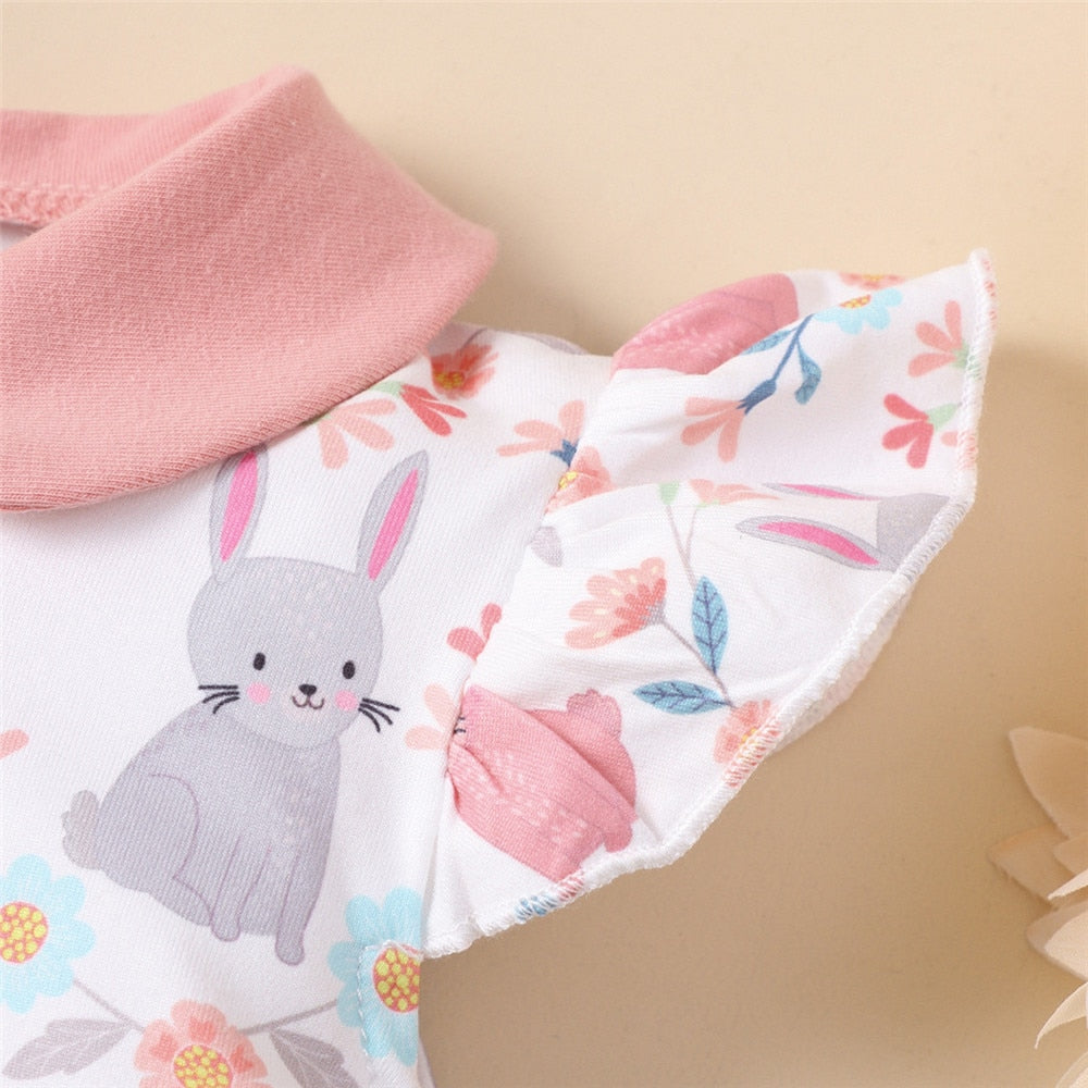 Summer Baby Rompers | Easter Rabbit Print Jumpsuit for Kids | Newborn Clothing