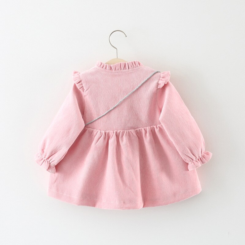 Fall Baby Girl Dress Set: Fleece Warm Dress and Cotton Infant Girl Kid's Dress