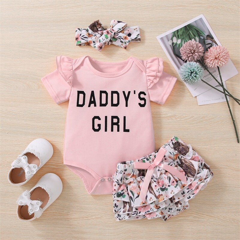 Stylish Kids Girl Pants Suit with Romper Shirt and Short Trousers