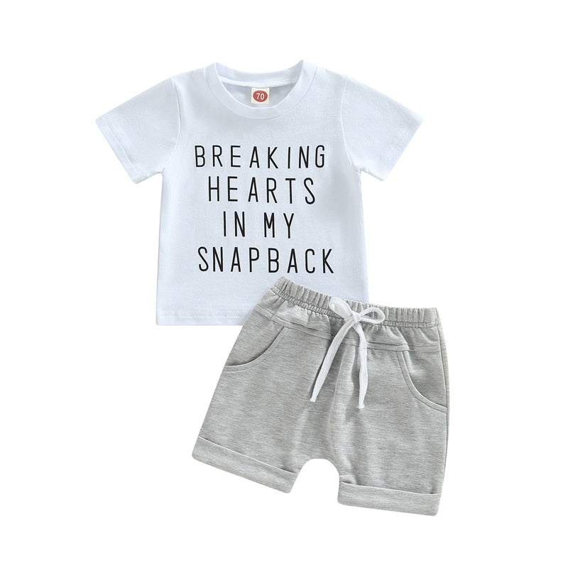 Summer Baby Clothes Set for Boys - Casual Cotton Short Sleeve Tops and Shorts