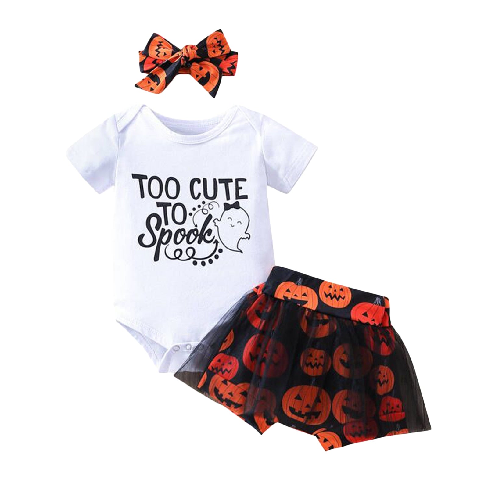 Adorable Baby Girl's Romper Set with Letter Printed Romper and Mesh Tulle Skorts