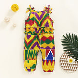 Newborn Baby Girl Irregular Graphics Suspenders Romper