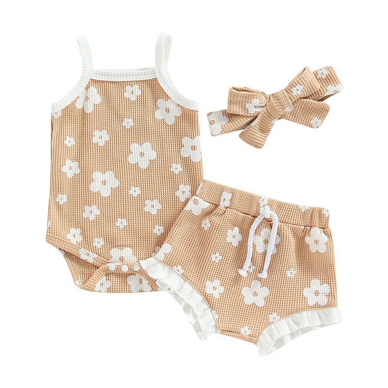 Summer Floral Baby Girl Clothes Set