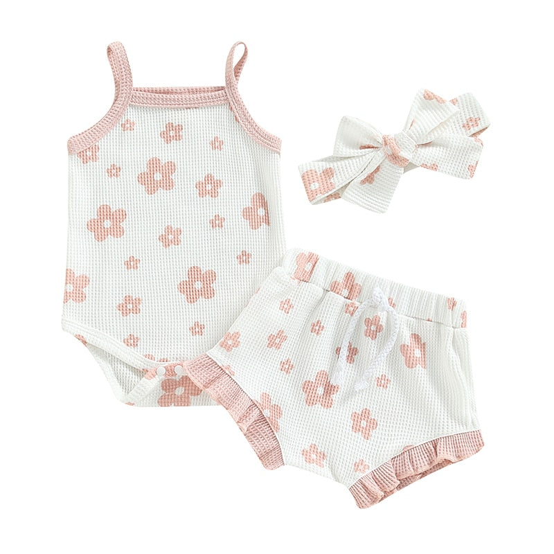 Summer Floral Baby Girl Clothes Set