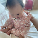 Lovely Hearts Printed Baby Girl Clothes Set