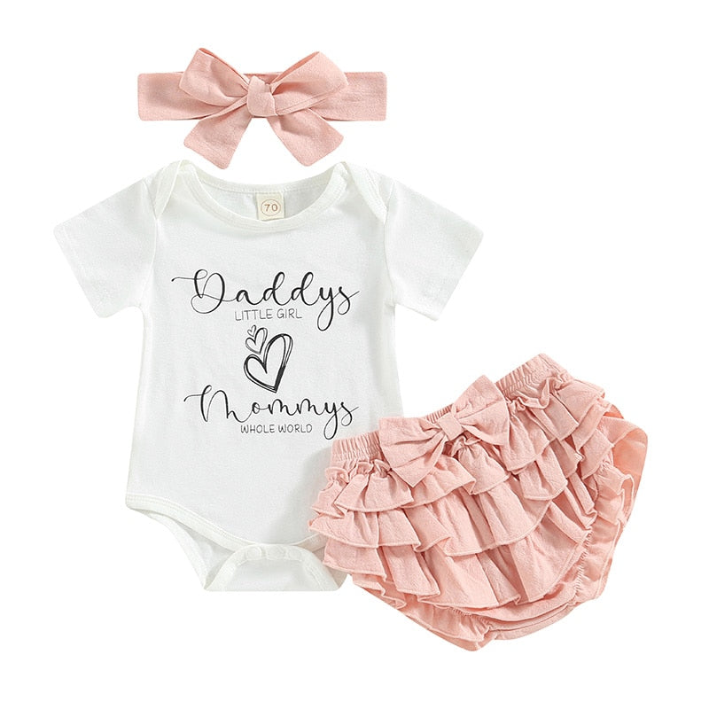 Princess Newborn Baby Girls Summer Clothes Set