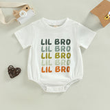 Baby Boys Rompers for Summer - Colorful Letter Print Short Sleeve Jumpsuits - Babbez