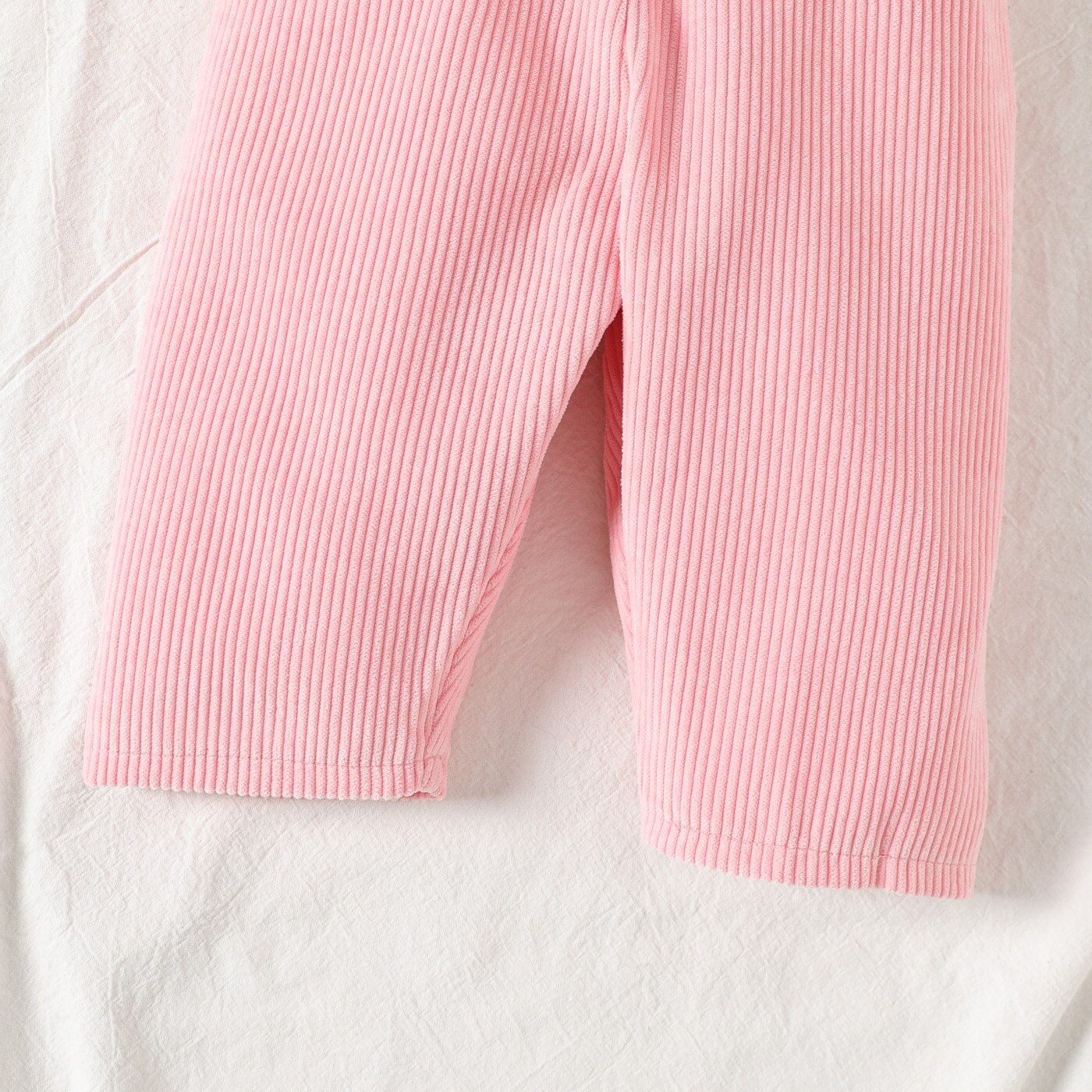 Charming Corduroy Overalls for Newborn Baby Girls with Bow Front and Ruffle Trim