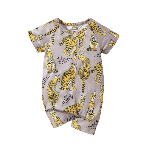 Adorable Baby Cheetah Rompers for Boys - Perfect Summer Sleepwear!