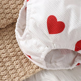Adorable My First Valentine's Baby Bodysuit for Girls with Big Bow Heart Jumpsuit