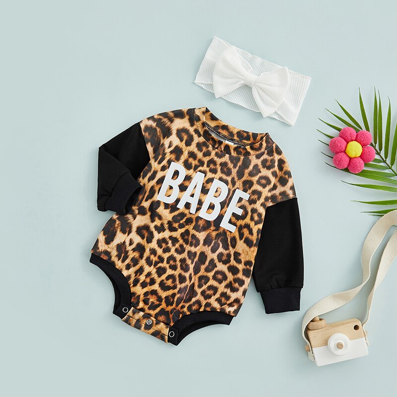 Leopard Print Rompers for Fashionable Newborns