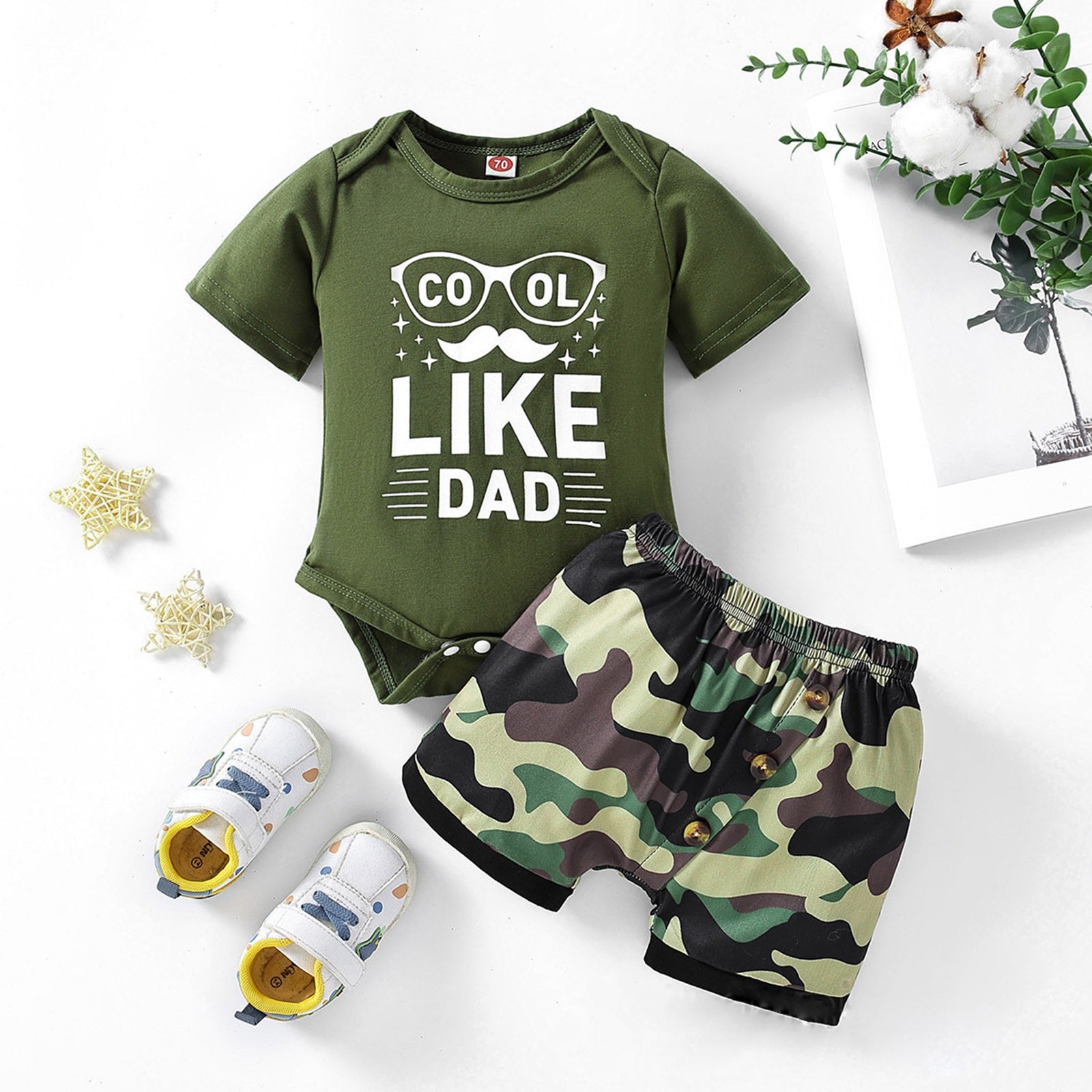 Unisex Baby Cotton Romper Short Outfit for Spring and Summer