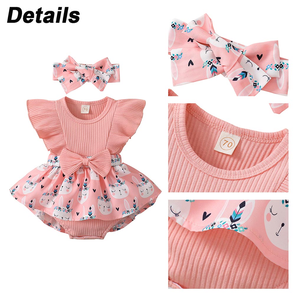 Stylish Knitted Romper Dresses for Baby Girls - Cute Short-Sleeve Jumpsuits for Summer