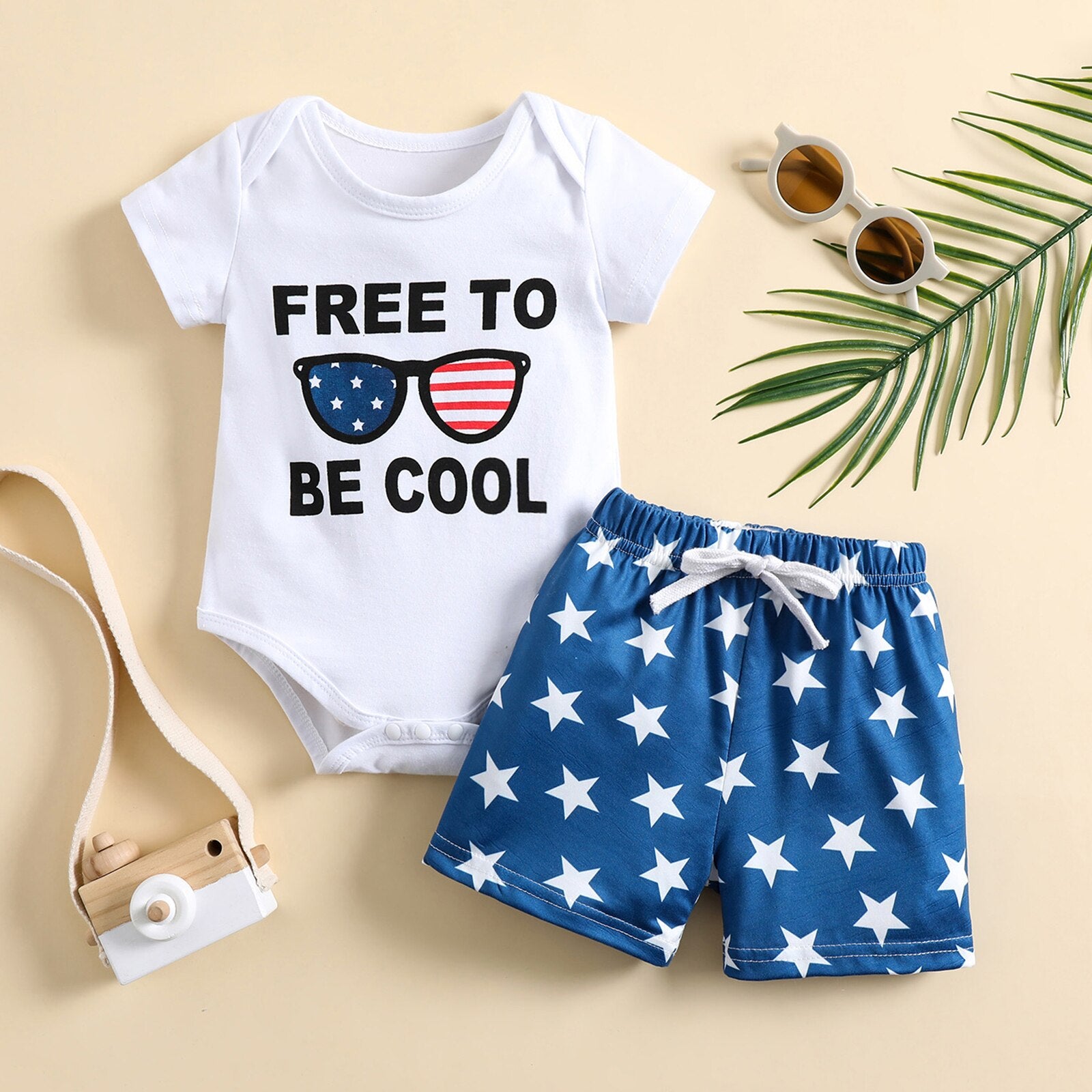 Fashionable 4th of July Outfit Set for Newborn Baby Boys