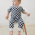 Infant Baby Checkerboard Plaid Printed Romper Jumpsuits - Babbez
