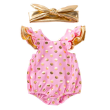 Adorable Flying Sleeve Baby Bodysuit with Watermelon Print for Girls