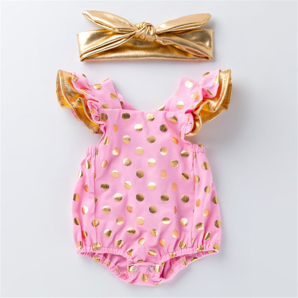 Adorable Flying Sleeve Baby Bodysuit with Watermelon Print for Girls