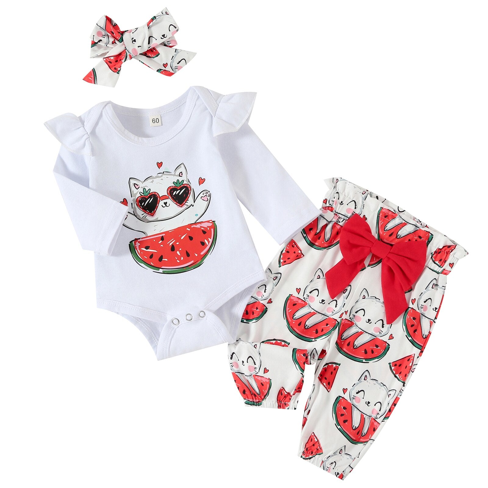 Adorable Newborn Baby Girl Clothing Sets with Insect Print and Ruffles