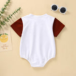 Summer Kids Boys Casual Rompers Newborn Infant Girls Letter Print Patchwork Color Romper Jumpsuits Toddler Clothes - Bab