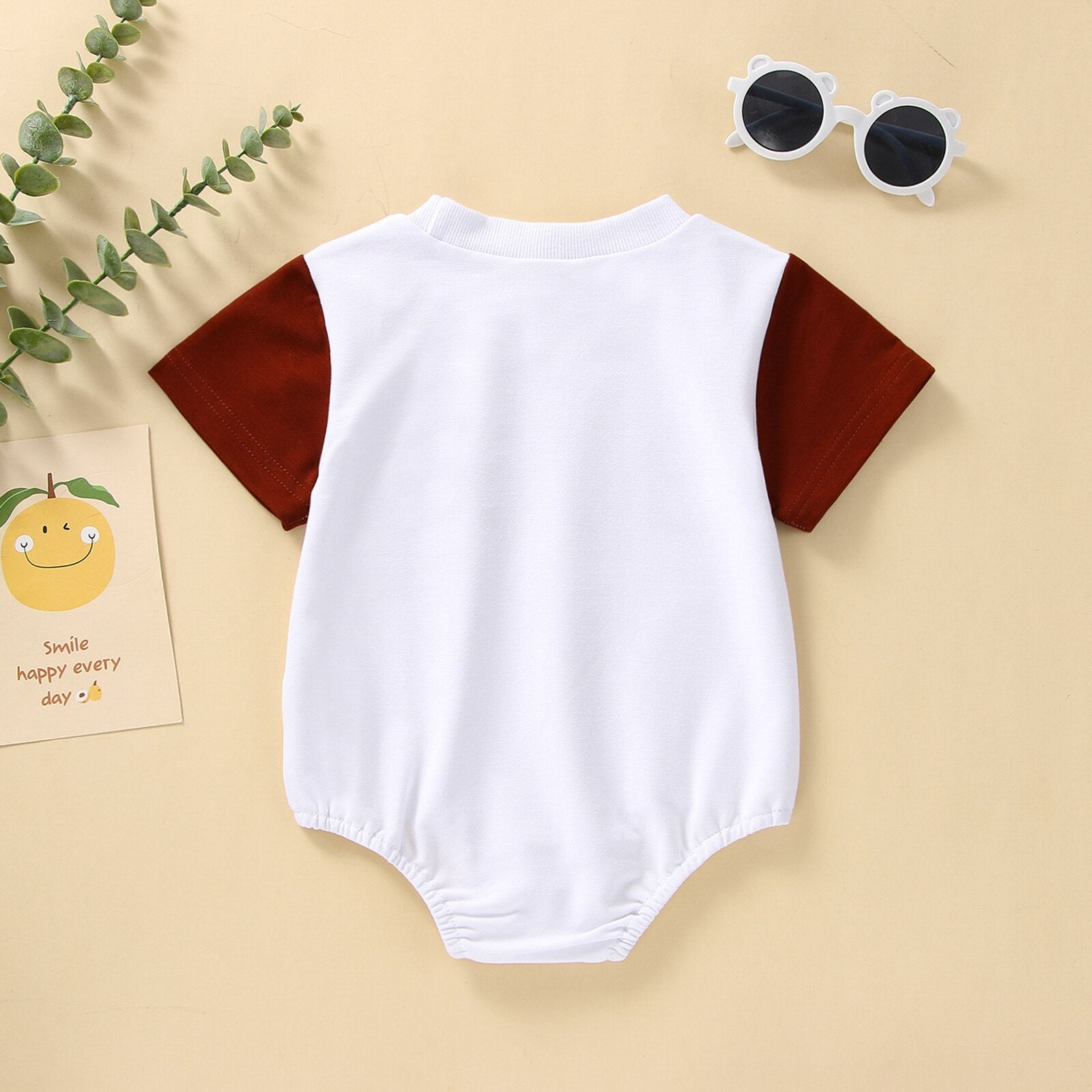 Summer Kids Boys Casual Rompers Newborn Infant Girls Letter Print Patchwork Color Romper Jumpsuits Toddler Clothes - Bab