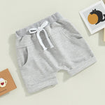 Toddler Baby Unisex 3-pack Drawstring Shorts with Pockets - Babbez
