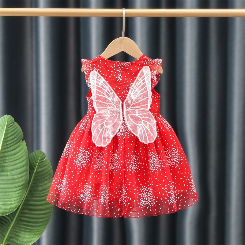 Sweet Summer Baby Girl Wings Party Evening Dress