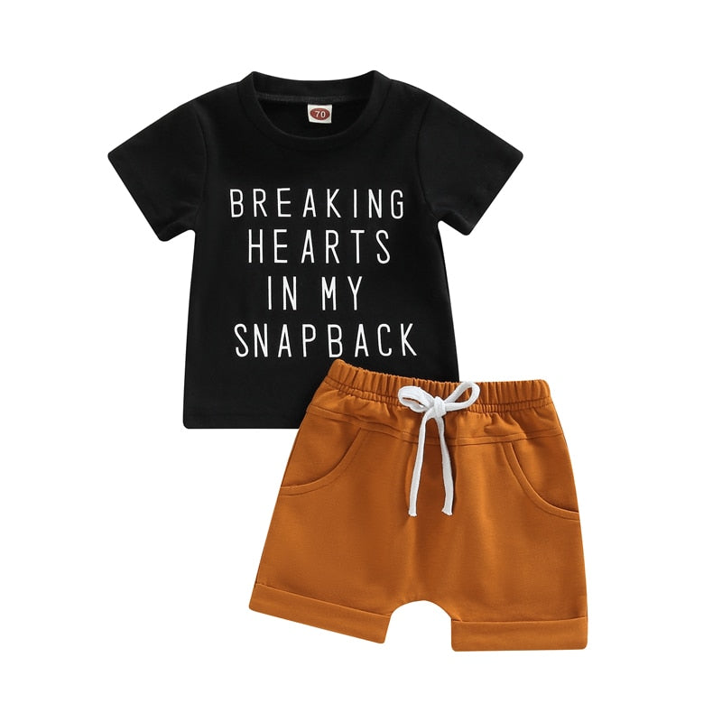 Summer Baby Clothes Set for Boys - Casual Cotton Short Sleeve Tops and Shorts