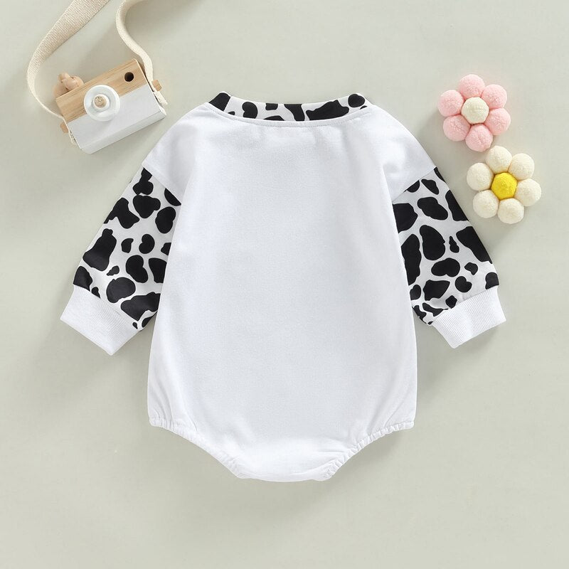 Cute Cow Print Rompers for Newborn Baby Boys and Girls