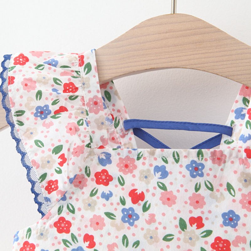 Summer Floral Sleeveless Dress for Baby Girls