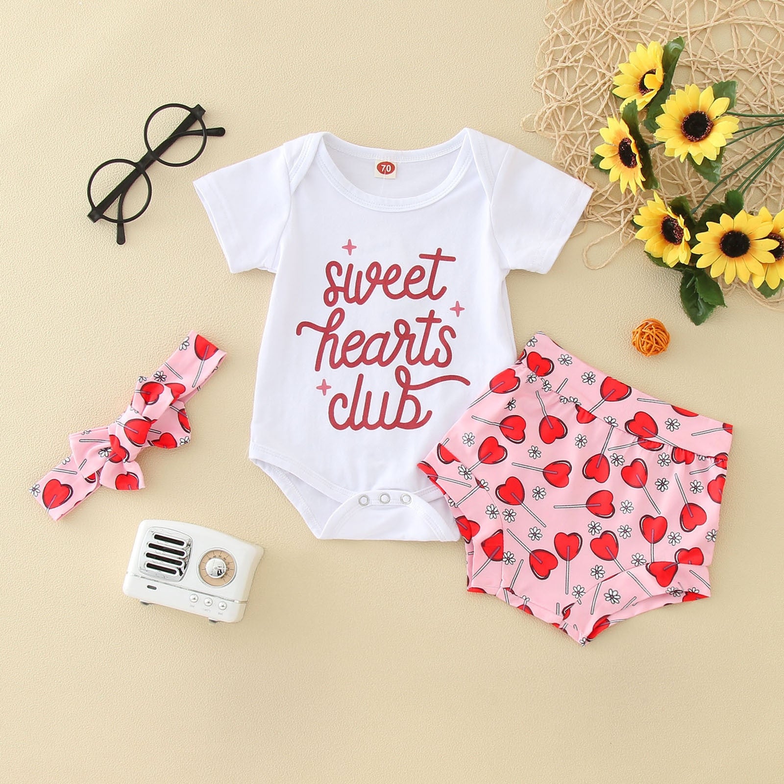 Celebrate Valentine's Day in Style with 3-Piece Baby Girl Outfits